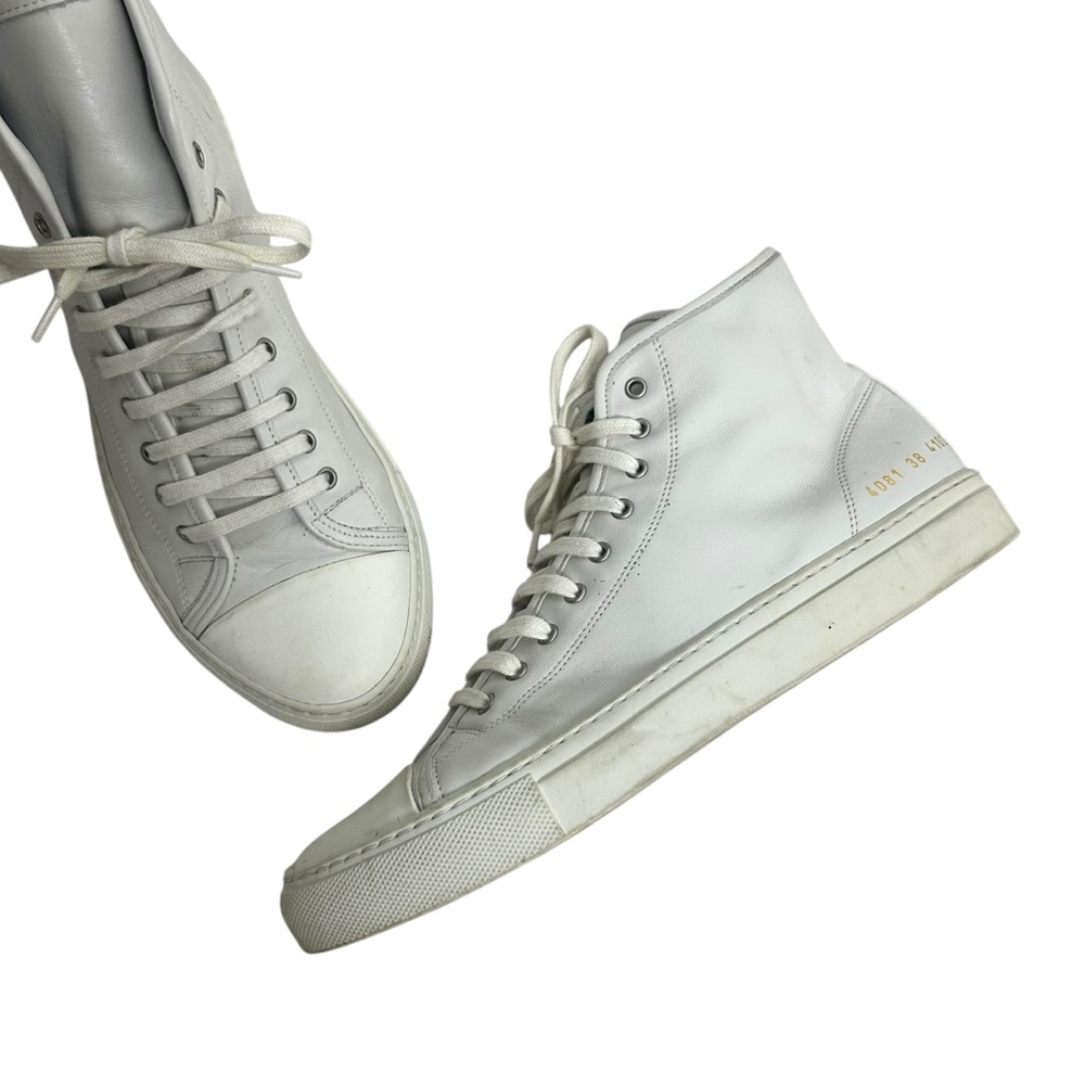 🤍 COMMON PROJECTS Original Achilles Mid White Leather Sneakers 🤍